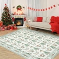 thumbnail image 1 of Christmas 9' x 12' Area Rug Washable, Non Slip Low Pile Christmas Tree & Floral Pattern Accent Carpet, Non Shedding Xmas Rugs for Living Room, Bedroom, Dining Room, Home Decor, Beige, 1 of 9