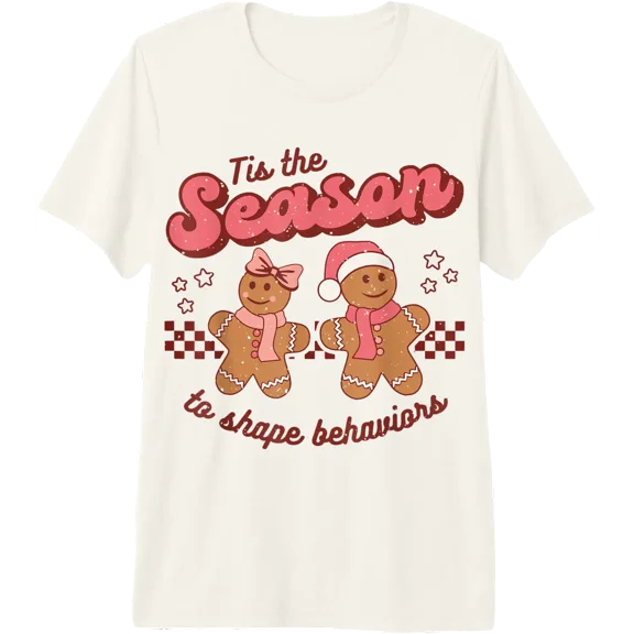 Christmas Aba Behavior Therapy Retro Rbt Technician Xmas T-Shirt Size S-5XL