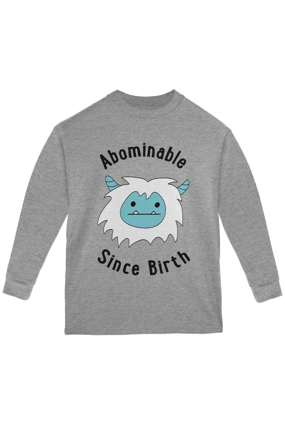 Christmas Abominable Since Birth Yeti Sport Grey Youth Long Sleeve T-Shirt - Youth Small