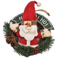 thumbnail image 1 of Christmas Accessories Plush Snowman/Santa Claus Decoration Front Door Christmas Flower Rattan Wreath, 1 of 3