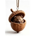 thumbnail image 1 of Christmas Acorn Shaped Animal Ornament 2D Hanging Pendant Woodland Tree Decor Random Cord Design E, 1 of 5