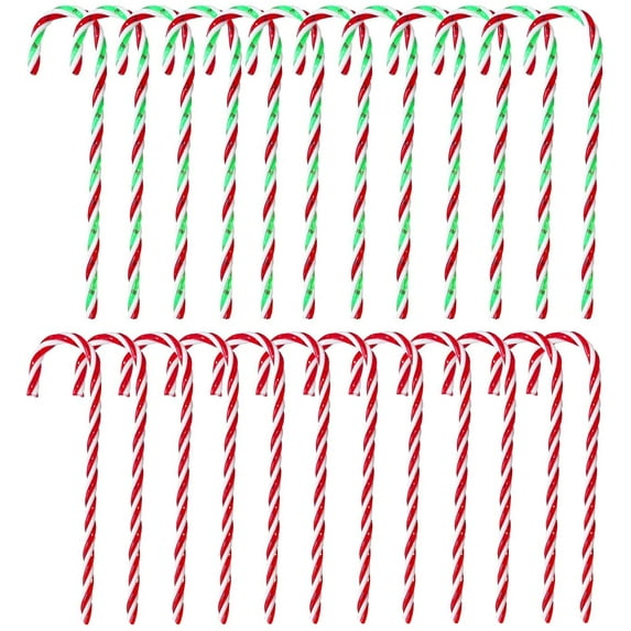 Christmas Acrylic Candy Canes 24 Pieces, Twisted Plastic Candy Crutch fo