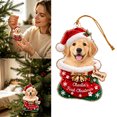 thumbnail image 1 of Christmas Acrylic Dog Ornament, 2D Flat Hanging Tree Pendant, Xmas Window Party Home Decor Use, 1 of 6