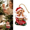thumbnail image 1 of Christmas Acrylic Dog Ornament, 2D Flat Hanging Tree Pendant, Xmas Window Party Home Decor Use, 1 of 6