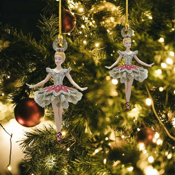 Christmas Acrylic Ornament-Ballet Dancer Cartoon Pendant,Car/Backpack/Key Chain Decoration Safeglitz