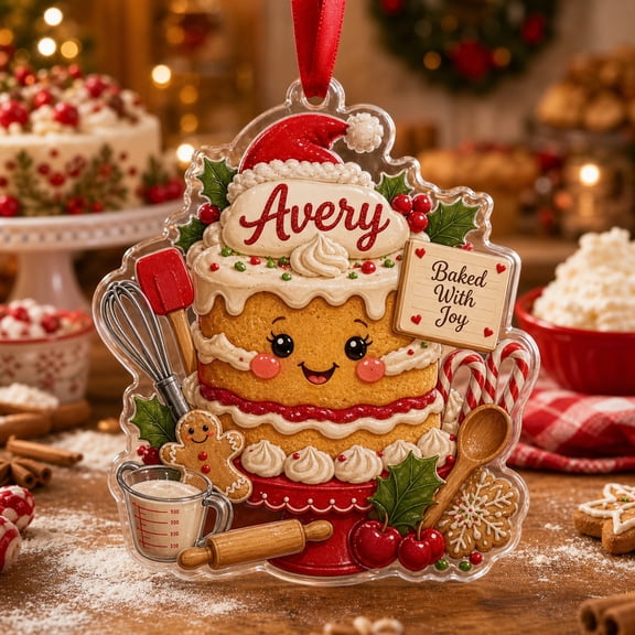 Christmas Acrylic Ornament Cute Cake Character Acrylic Tree Hanging Gift for Bakers