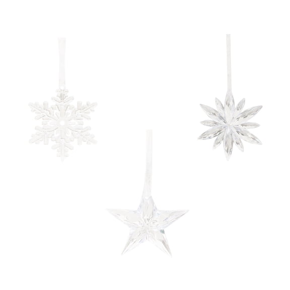Christmas Acrylic Snowflake String - Transparent, Ice Hanging Design, Easy to Hang, Reusable Tree Decor