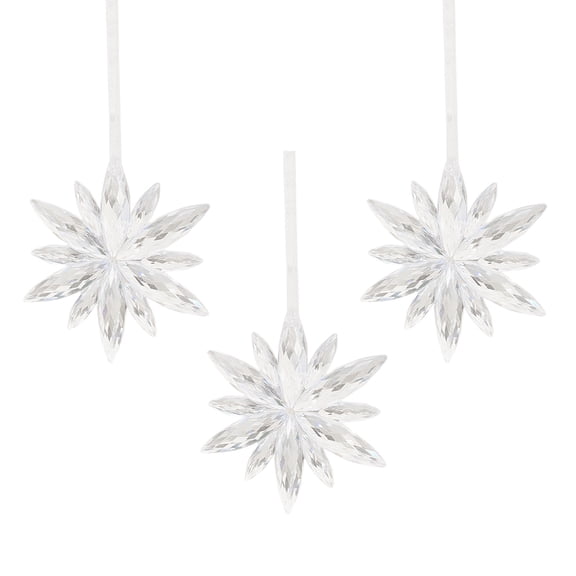 Christmas Acrylic Snowflake String - Transparent, Ice Hanging Design, for Tree/Indoor/Outdoor, Festive Decor, Reusable