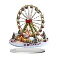 thumbnail image 1 of Christmas Acrylic Standee, Ferris Wheel Themed 2D Decorative Ornament, 1 Base and 1 Standing Plate Included, for Christmas Holiday Home Desktop Display Festive Gift Exchange Party Supplies, 1 of 4
