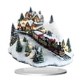 thumbnail image 1 of Christmas Acrylic Standee, Small Train Style 2D Carousel Decor, 1 Clear Base and 1 Holiday Figurine Set, Ideal for Home Tabletop Display Christmas Party Decoration Festive Gift for Friends Family, 1 of 4