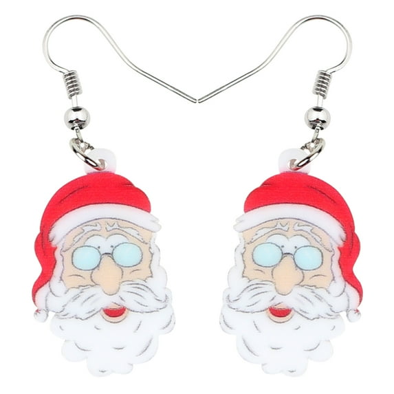 Christmas Acrylic Vintage Santa Earrings Cute Santa Dangle Jewelry Charms Holiday Gifts For Women