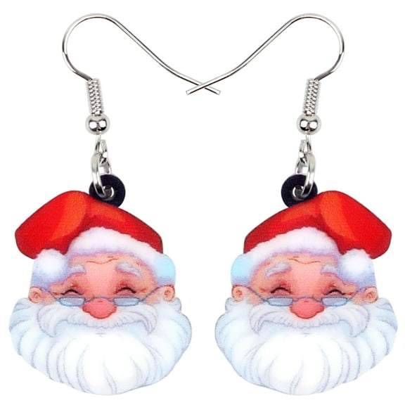 Christmas Acrylic Vintage Santa Earrings Cute Santa Dangle Jewelry Charms Holiday Gifts For Women
