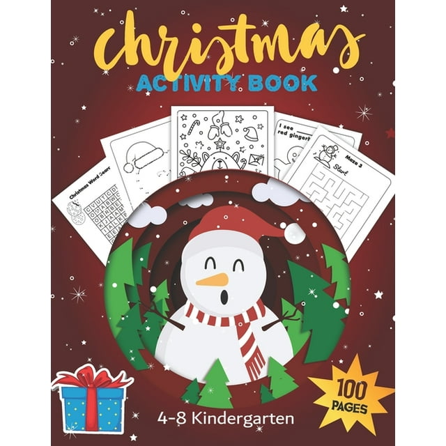 Christmas Activity Book 4-8 Kindergarten : Includes: Counting, Matching ...
