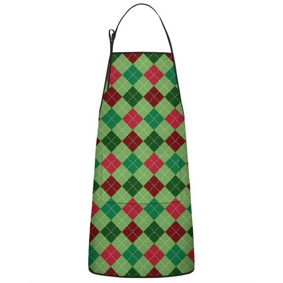 Christmas Adjustable Waterproof Apron for Adults 33x27 Inch – Cooking Apron with 2 Large Pockets, Durable Polyester Bib for Kitchen, Baking, BBQ, and Home Use
