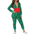 thumbnail image 1 of Christmas Adult Onesie Pajamas for Women One Piece Fleece Fuzzy Warm Sherpa Hooded Jumpsuit Sleepwear Homewear, 1 of 8