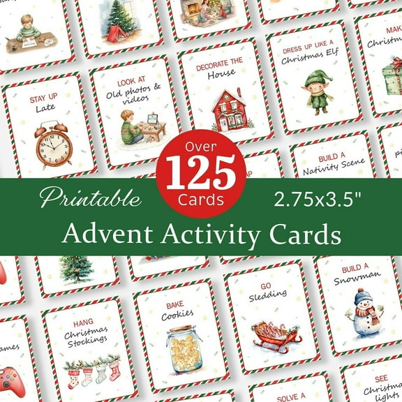 Christmas Advent Activity Cards Advent Calendar Filler Family Countdown Activity DIY Holiday Ideas