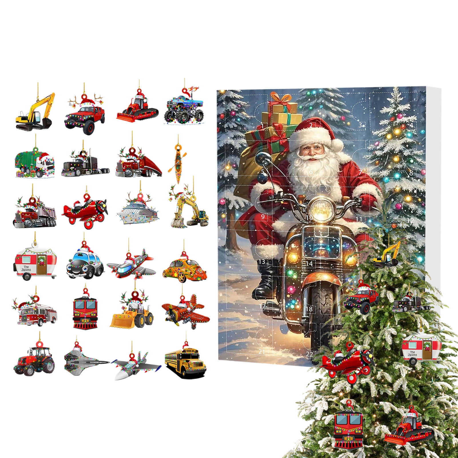 Christmas Advent Calendar 2024 Christmas Fantasy Car Charm Acrylic