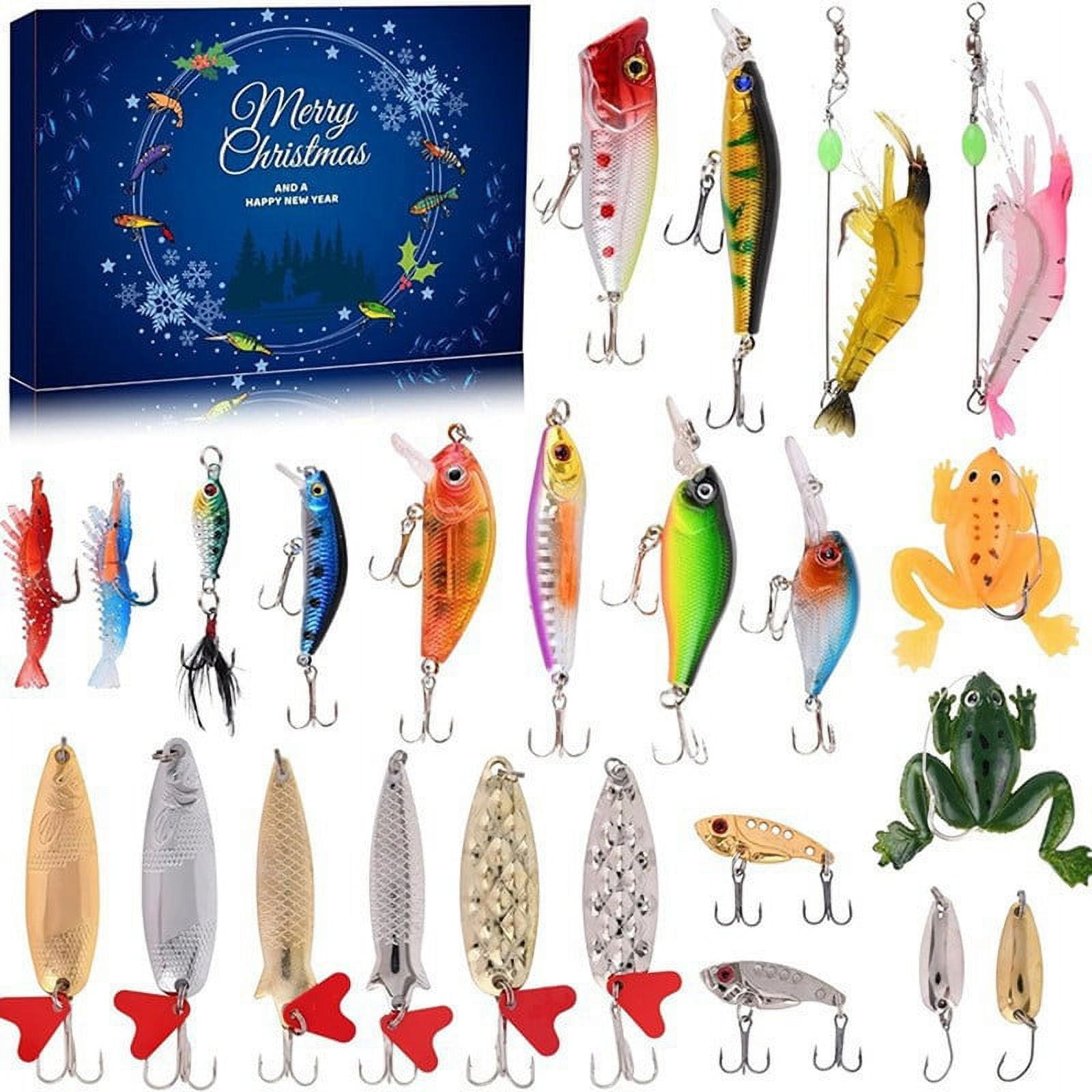 Christmas Advent Calendar 2024 Fishing Lures Set, Fishing Lure