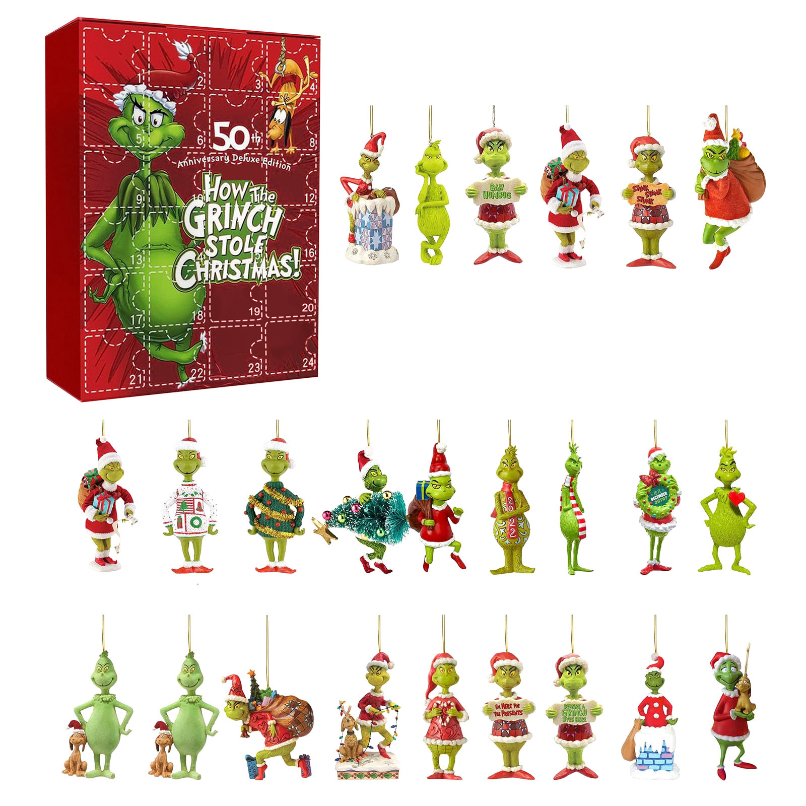 Christmas Advent Calendar 2024,Grlnch Christmas Tree Ornaments