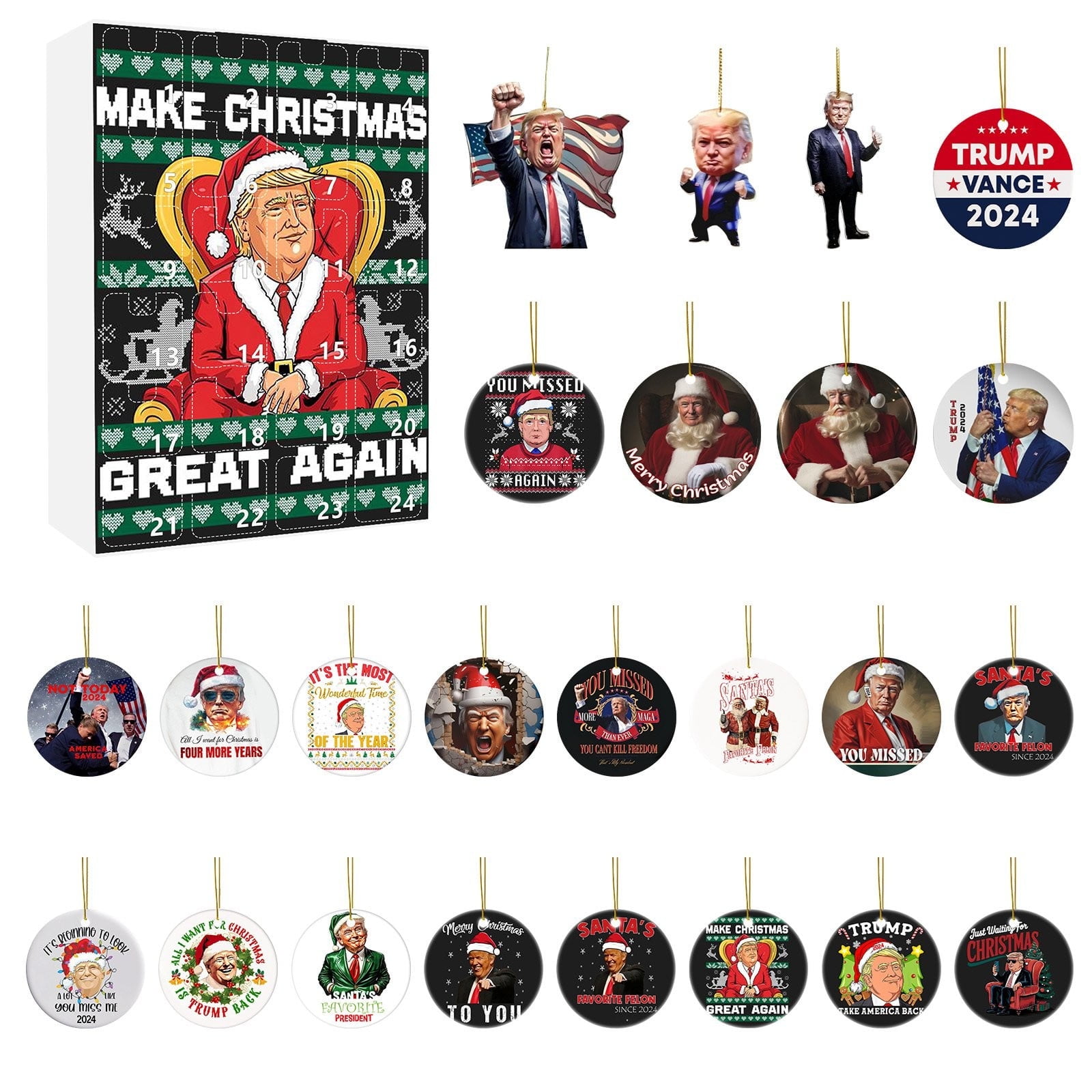 Christmas Advent Calendar 2024 VSFAOV Trump Christmas Countdown Blind