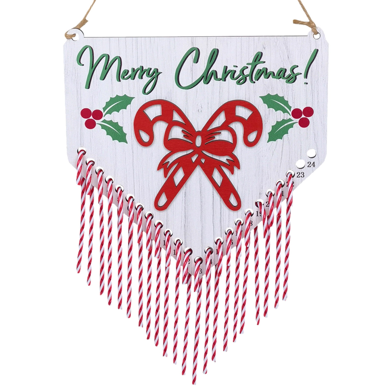 Christmas Advent Calendar 2024,Wooden Countdown Calendar with 24pcs