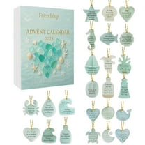 Christmas Advent Calendar 2025, 24 Days Countdown Calendar With 2D Flat Acrylic Surprise Gifts, Winter Ocean-Themed Home Decoration