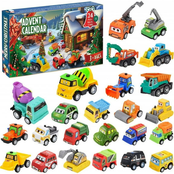 Christmas Advent Calendar 2025,3D Pop-Up 24-Piece Toy Airplane Box Countdown Construction Vehicle Blind Box,Adorable Decorative Toys Home Ornaments Christmas Gifts