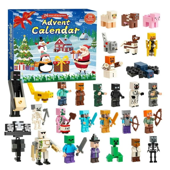 Christmas Advent Calendar 2025 Boys, 24 Days Toy Figures Building Blocks Countdown Calendar