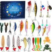 Christmas Advent Calendar 2026 Fishing Lures Set, Fishing Lure Advent Calendar, 24 Days Christmas Countdown Fish Tackle Set, Advent Calendar Xmas Gift for Christmas Men Teen Boys & Father