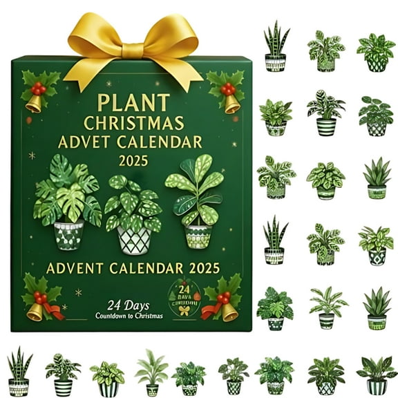 Christmas Advent Calendar 2025 Plant Themed Holiday Countdown Calendar Festive Decor with 24 Surprises
