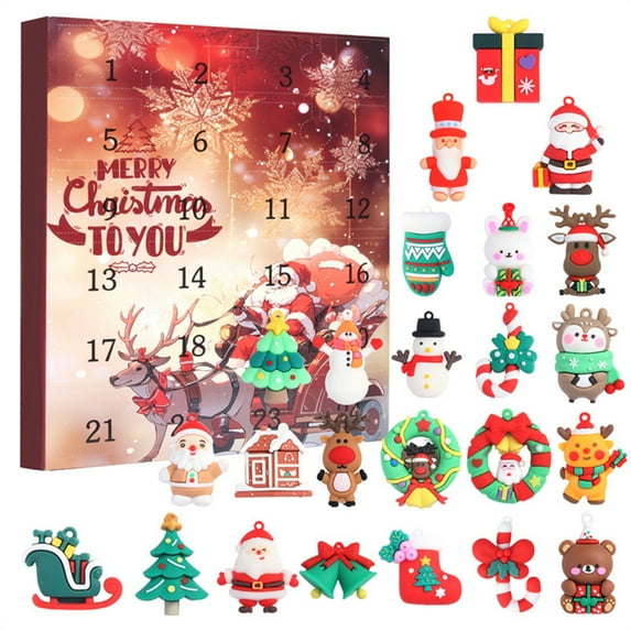 Christmas Advent Calendar 2026, 24 Days Countdown Calendar with Cute Holiday Figures, Festive Decorations for Kids, Family, and Home, Perfect for Christmas Gifts, DIY Ornaments