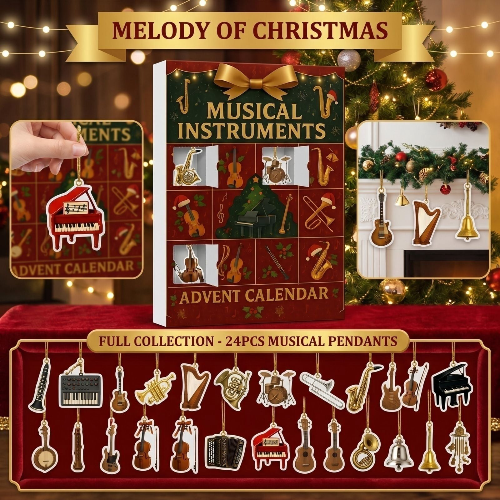 Christmas Advent Calendar 2026 2D Acrylic Musical Instrument with 24 ...