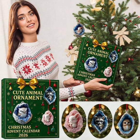 Christmas Advent Calendar 2026,Acrylic Decoration Countdown Gift Box for Family and Friends 10.24*7.09IN