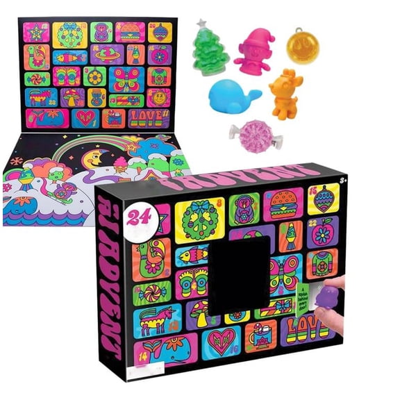 Christmas Advent Calendar 2026, Countdown Gift Box Advent Calendar, Mini Squeeze Squishies Toys, 24‑Days of Surprise Collectible Kit Holiday Party Giveaway,C