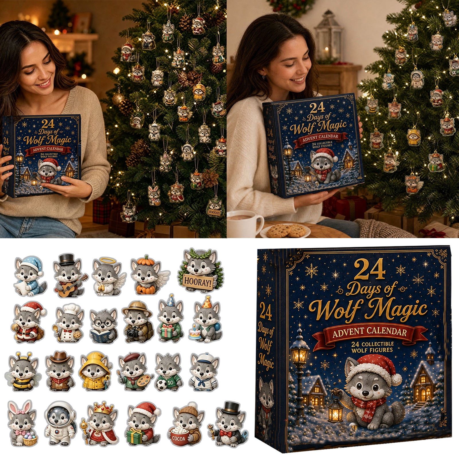 Christmas Advent Calendar 2026, Mystic Wolf Magic 2D 24-Day Howling ...