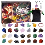 Christmas Advent Calendar 2026 with Assorted Gemstones and Carvings, 24 Days Countdown, Assorted Colors, for Women, Gift Box Set