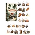 Mini Raccoon Christmas Advent Calendar 24 Day 2D Raccoon Surprise Blind Box, Mini ...