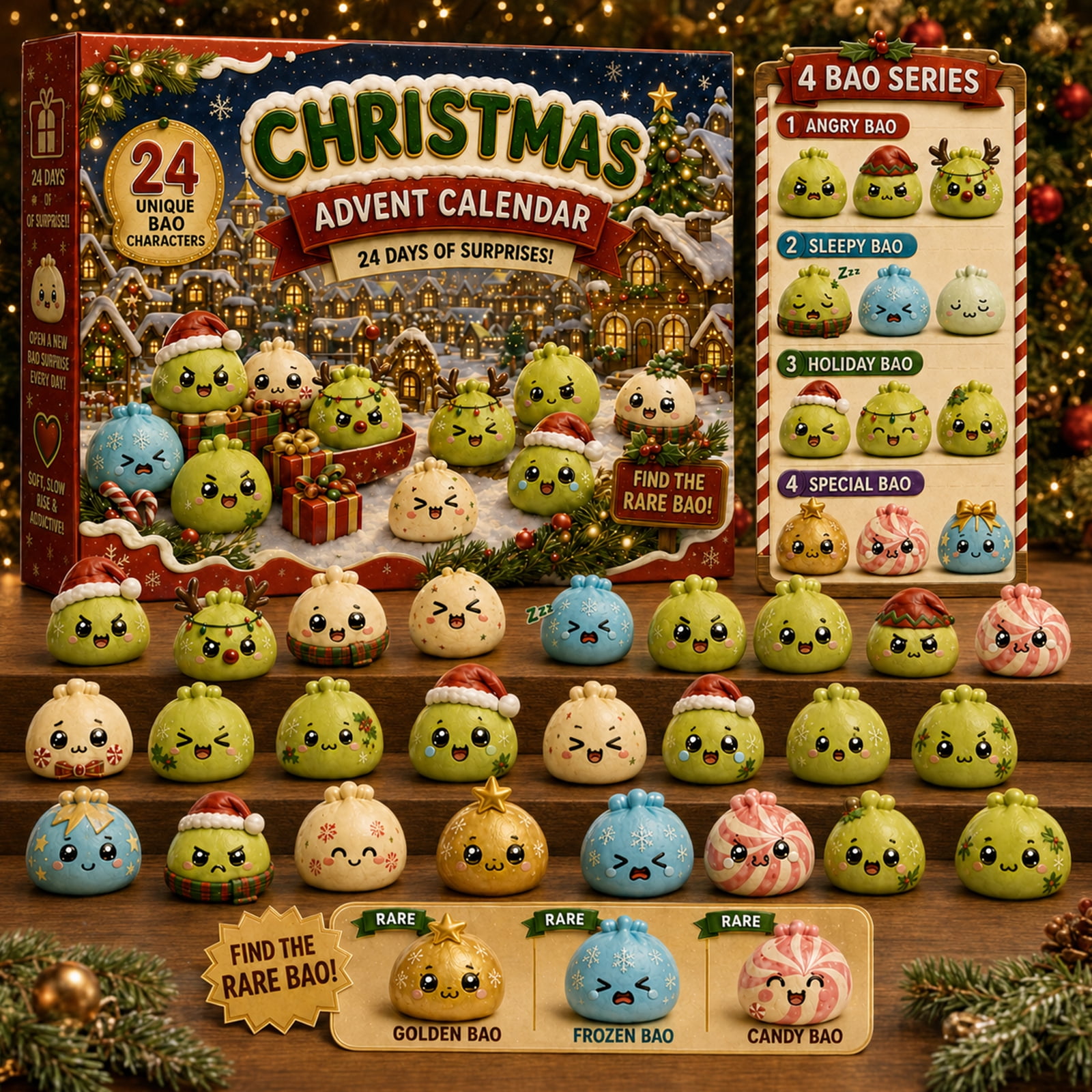 Christmas Advent Calendar 24 Days with Dumpling , Slow Rising Dumpling ...