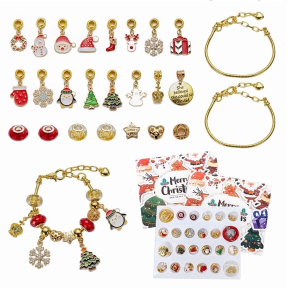 Christmas Advent Calendar Accessories, 24 Days of Xmas Countdown Calendar Blind Box Surprise, Creative Jewelry Charm Kit, 2025 Christmas New Year Birthday Gift for Teens WomenStyle 13