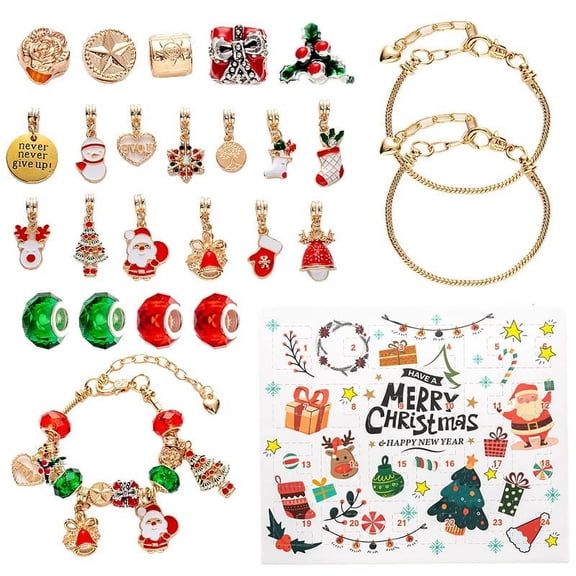 Christmas Advent Calendar Accessories, 24 Days of Xmas Countdown Calendar Blind Box Surprise, Creative Jewelry Charm Kit, 2025 Christmas New Year Birthday Gift for Teens WomenStyle 10