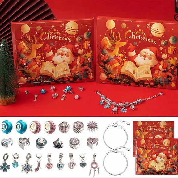 Christmas Advent Calendar Accessories, 24 Days of Xmas Countdown Calendar Blind Box Surprise, Creative Jewelry Charm Kit, 2025 Christmas New Year Birthday Gift for Teens WomenStyle 21