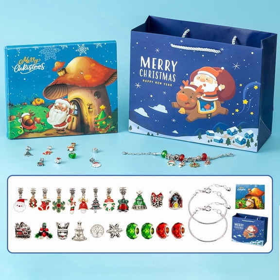 Christmas Advent Calendar Accessories, 24 Days of Xmas Countdown Calendar Blind Box Surprise, Creative Jewelry Charm Kit, 2025 Christmas New Year Birthday Gift for Teens WomenStyle 16