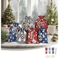 thumbnail image 1 of Christmas Advent Calendar Bags, 24 Days Countdown Gift Bags, Burlap Fabric, Snow Tree Santa Claus Stocking Pattern, Pouch Drawstring Sack Bags, Candy Cookies Pack Goodie-Gift Favor-Red Blue Gray, 1 of 6