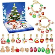 ORCHIP Christmas Advent Calendar Bracelets 2024 for Girls 24 Days Xmas Countdown Calendar DIY Jewelry Making Kit Gift 24 Charm Beads 2 Bracelets for Kids Teens Women