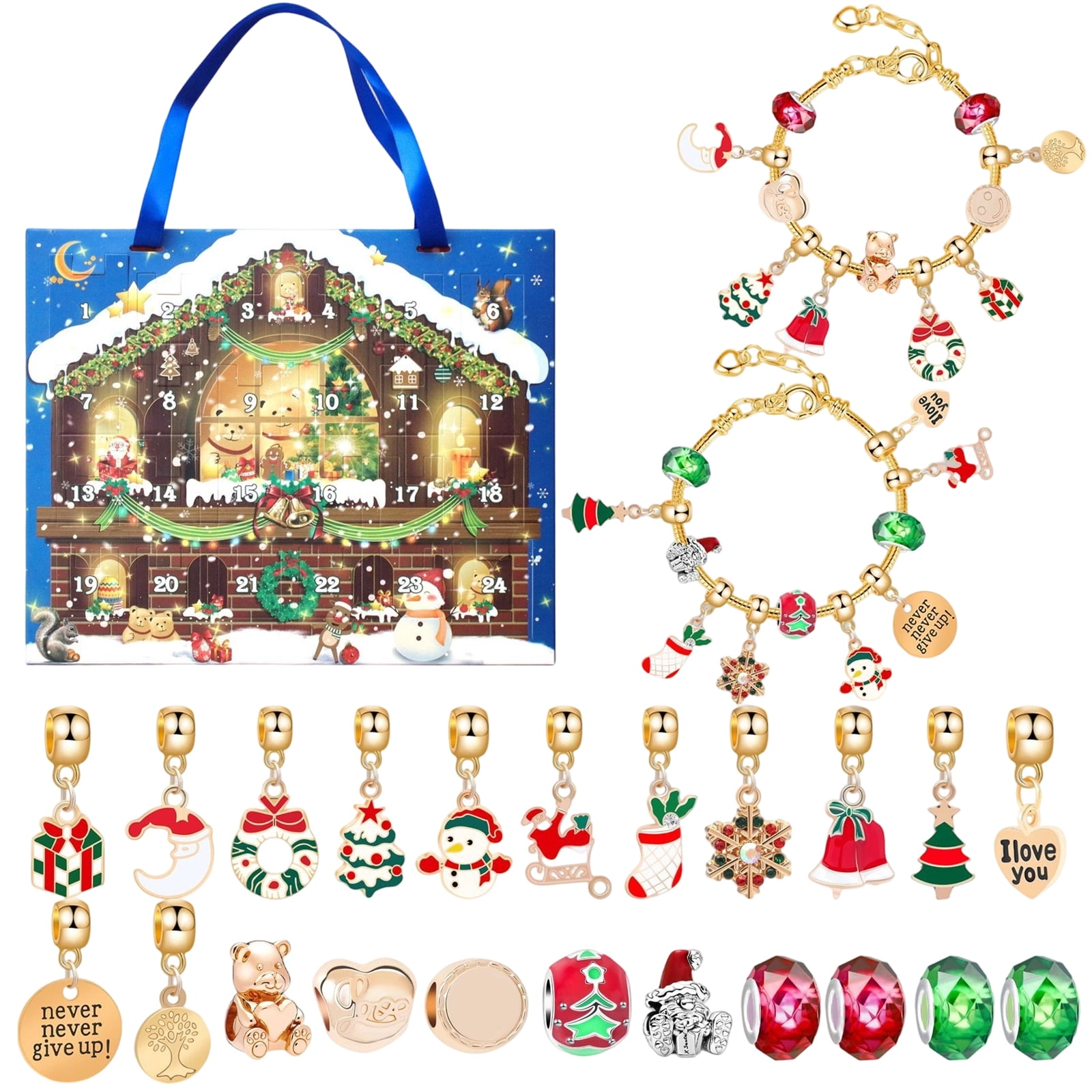 Christmas Advent Calendar Bracelets 2025 for Girls, 24 Days Surprise