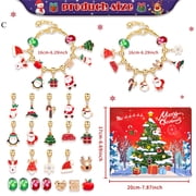 Christmas Advent Calendar Bracelets 24 Days Xmas Countdown Calendar for Girls Creative 24 Days Christmas Bracelet Gift Set