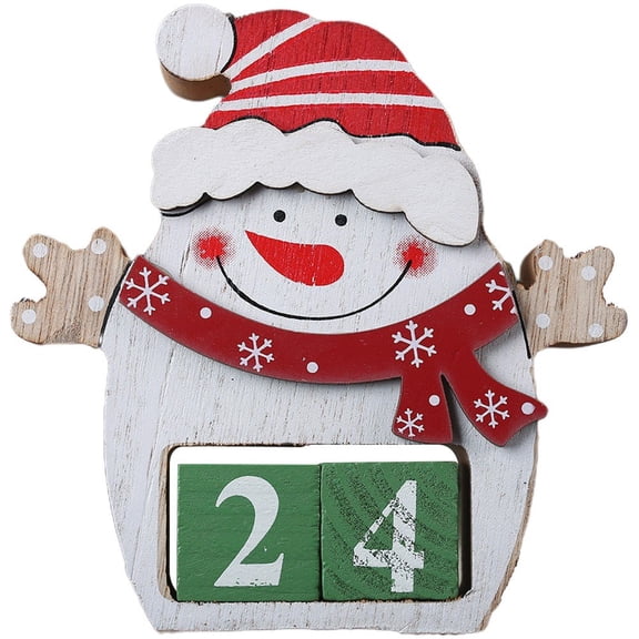 Christmas Advent Calendar Countdown Calendar Blocks Number Date Wooden Blocks Desk Calendar Decoration for Home Office Christmas Decoration