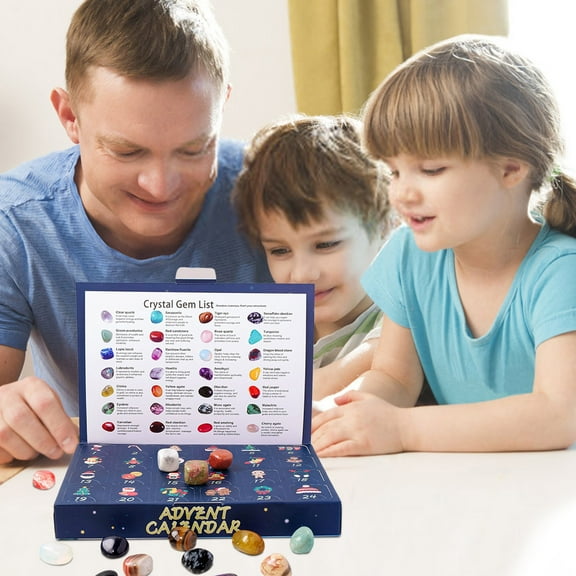 Christmas Advent Calendar Countdown Sets for Kids - 24 Day Gem Blind Countdown Experience - Holiday for Children