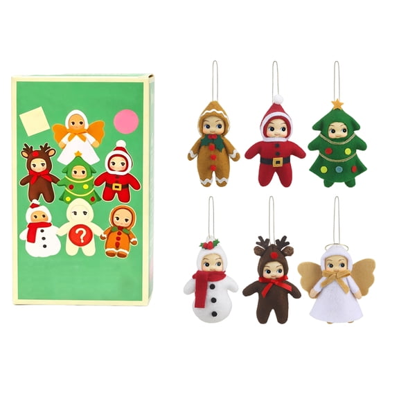 Christmas Advent Calendar with Cute Mini Elf Doll Ornaments, Surprise Blind Box 1Pcs Random Christmas Tree Hanging Figurine, Holiday Countdown Collectible Gift for Kids Family Christmas Decor