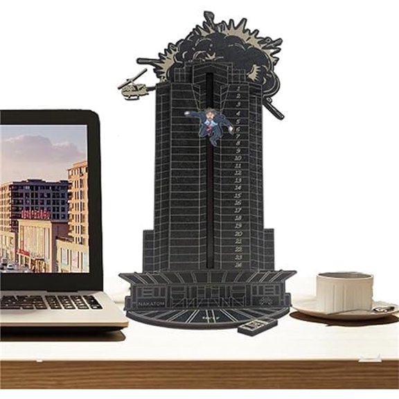 Christmas Advent Calendar, Desktop Wooden Decorations, Deadly Advent Calendar, Hans Gruber Dropped Nakatomi Plaza, Christmas Countdown Calendar (Black Large)